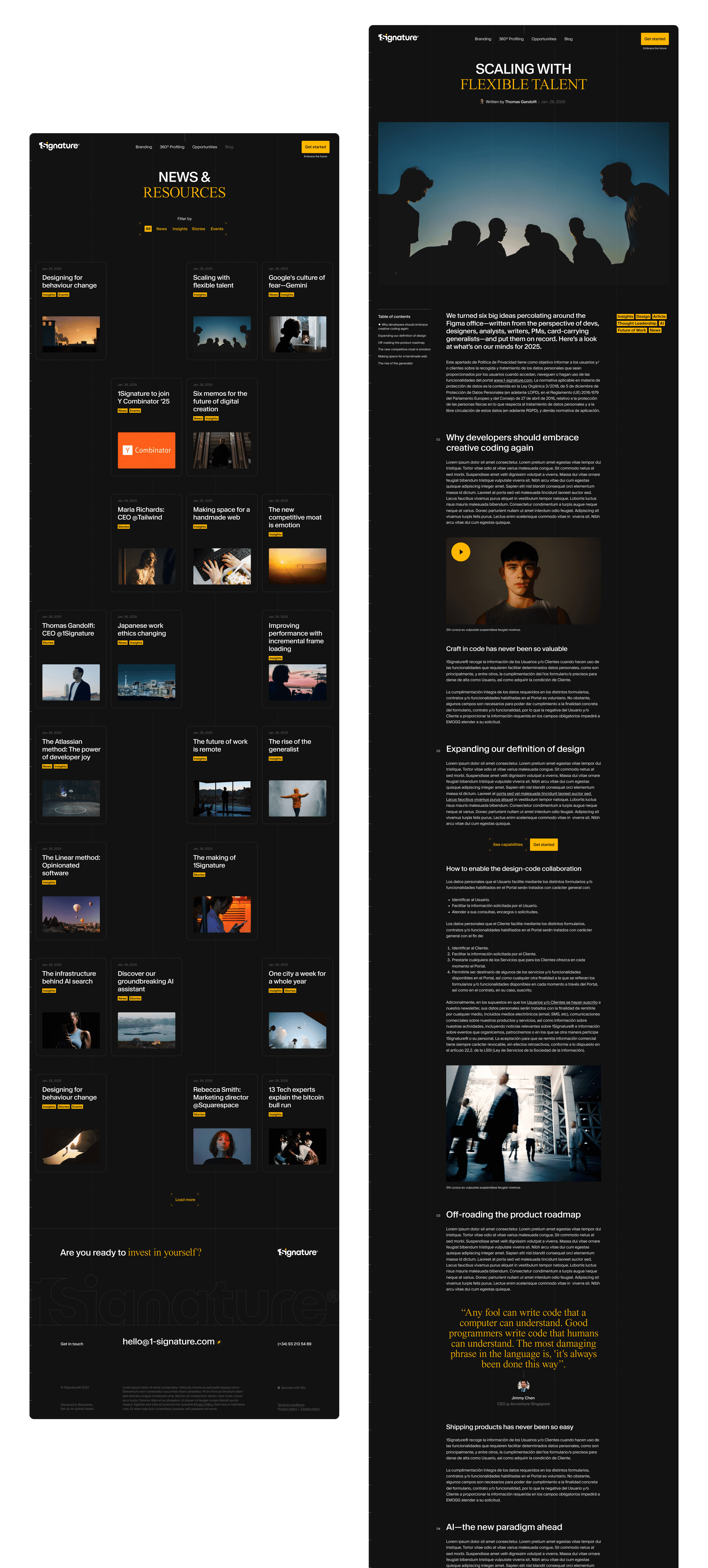 1Signature blog - article page and resources.
