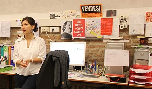 A women talking in her office