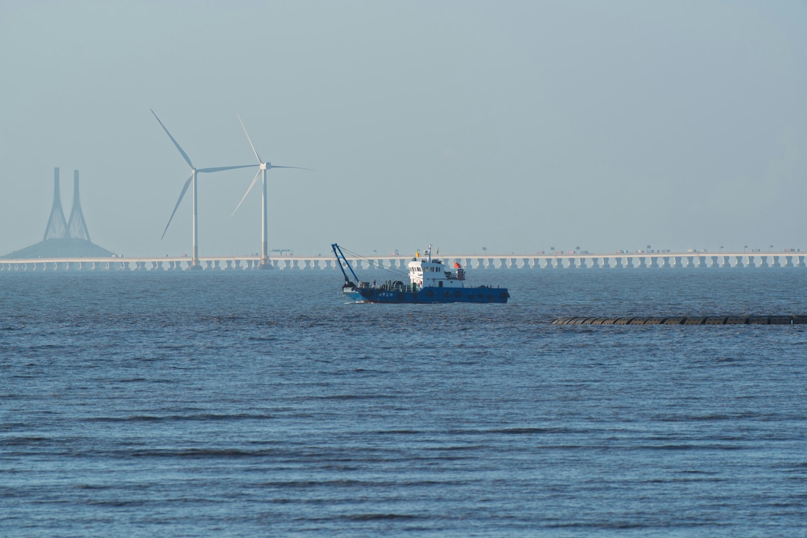 Working vessel at sea