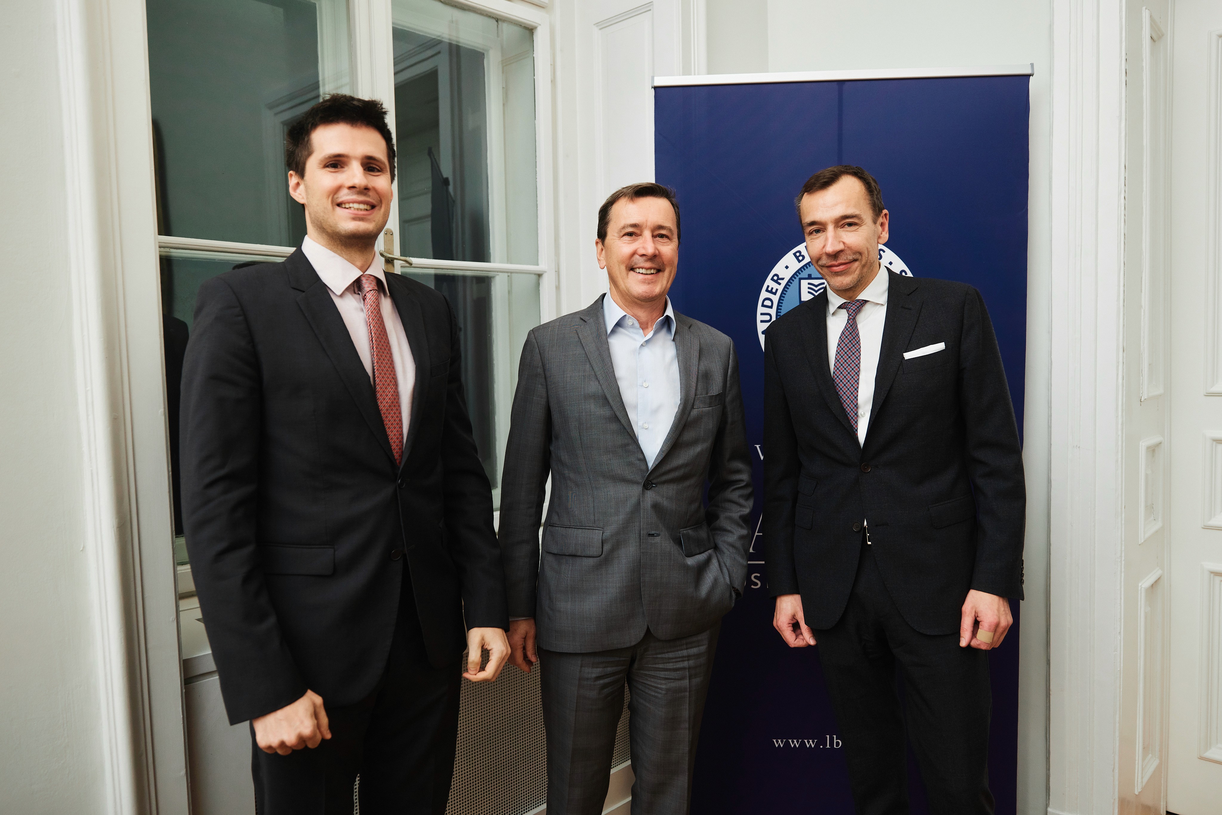 Mag. Roland Schöbel, Partner and Member of the Territorial Leadership Team at PwC Austria Ruschin together with Dr. Tamas Csermely, Director of Graduate Studies at LBS and Mr. Alexander Zirkler, Executive Director