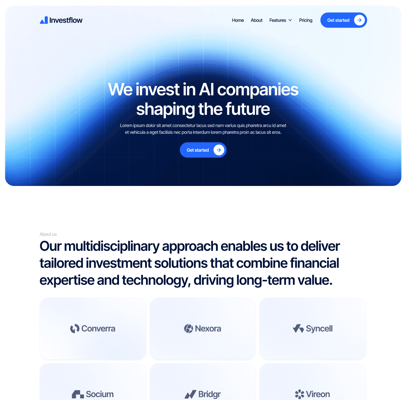Investflow - Home V3 Page - Investment Firm Framer Template