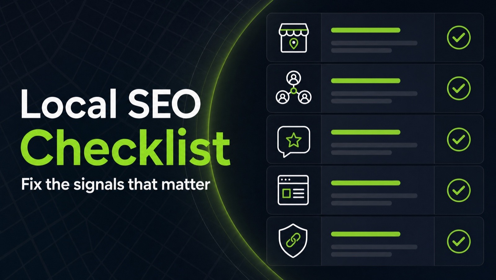 Local SEO checklist visual showing important local ranking signals