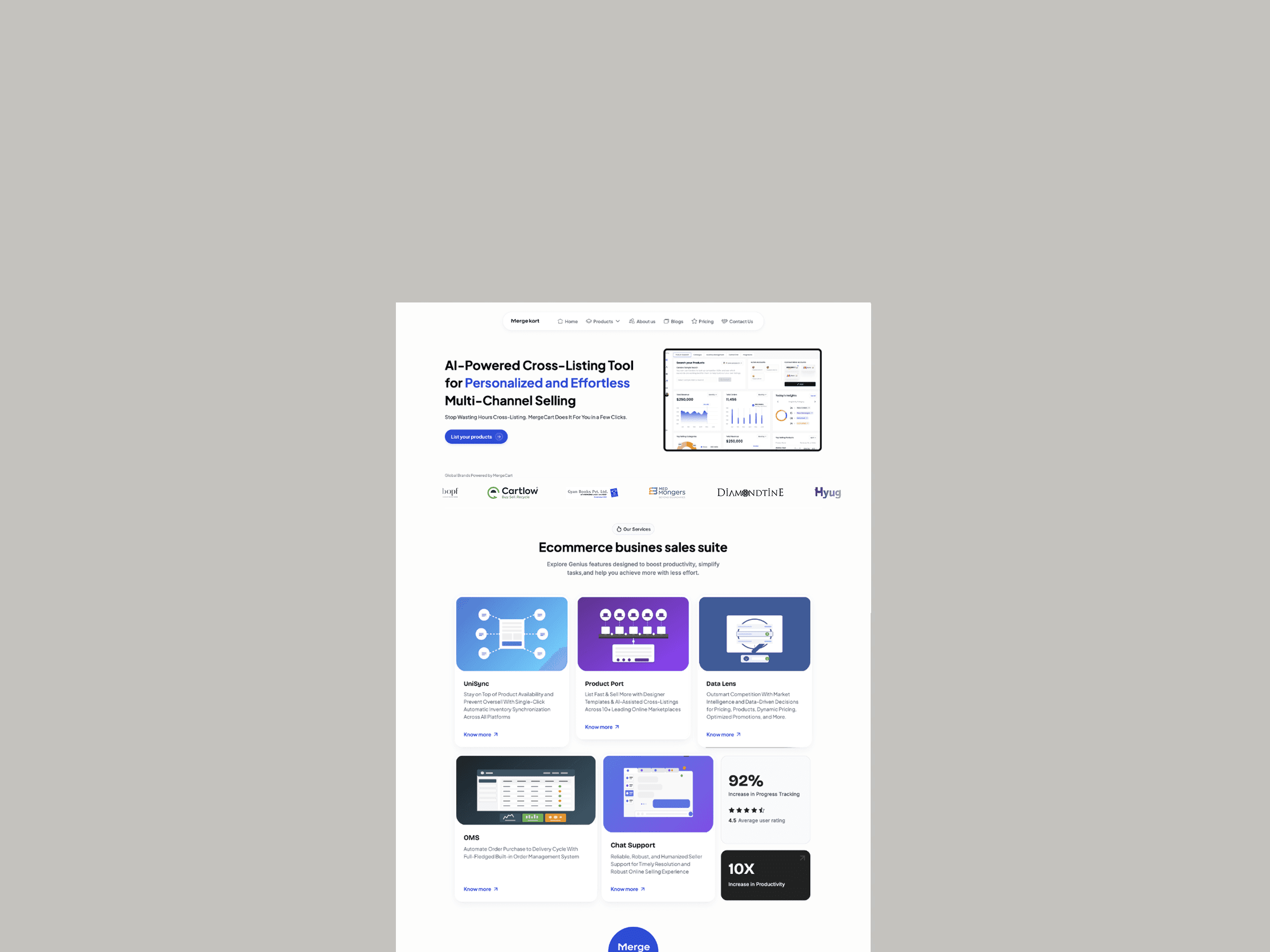 A screenshot from the Stuff page of the website