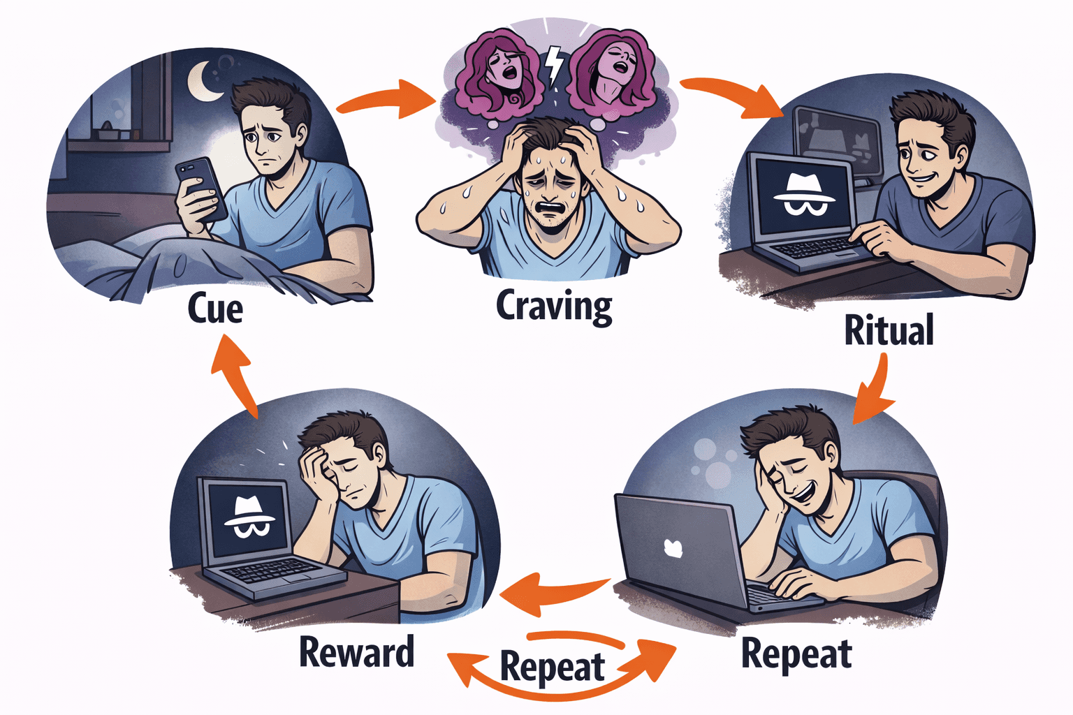 The cycle of masturbation