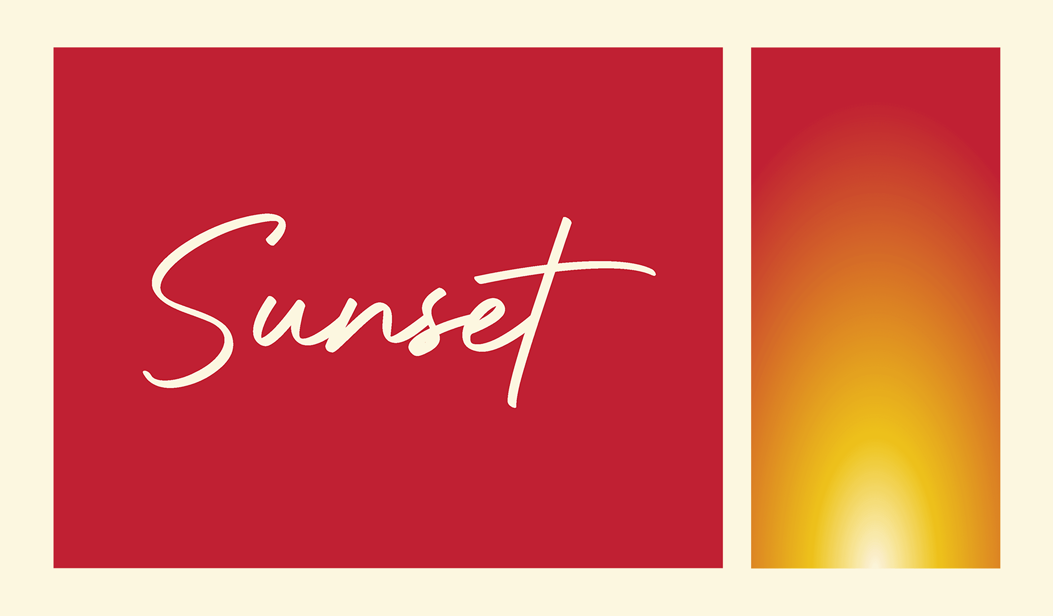 Custom font and gradient design for Birra Moretti Sunsets visual identity, developed by our team