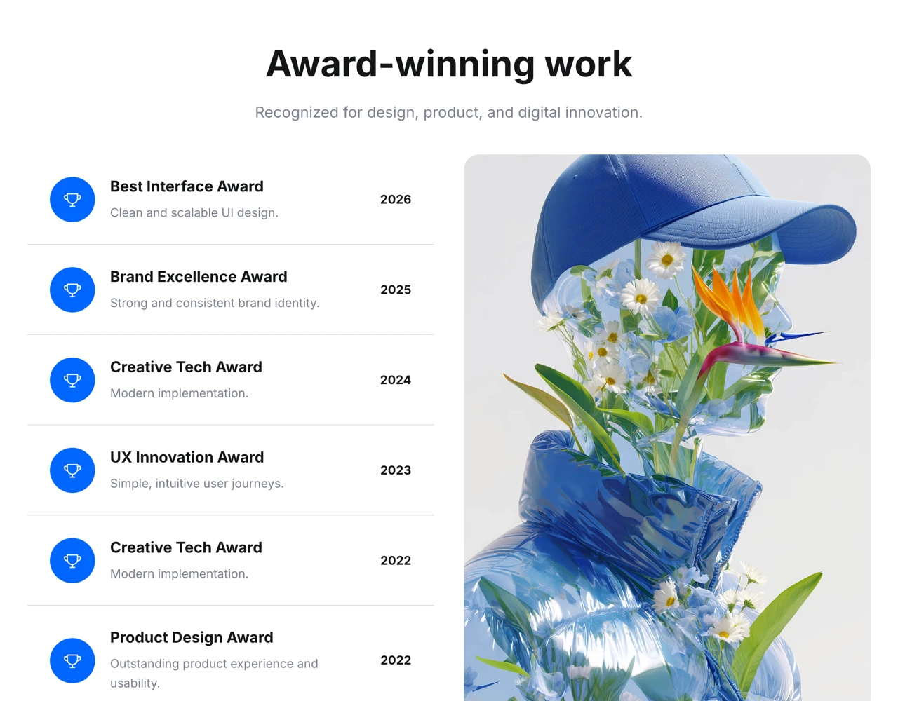 Framer Award Section - Frameblox UI