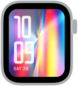 A selection from the holographic prism Apple Watch face collection
