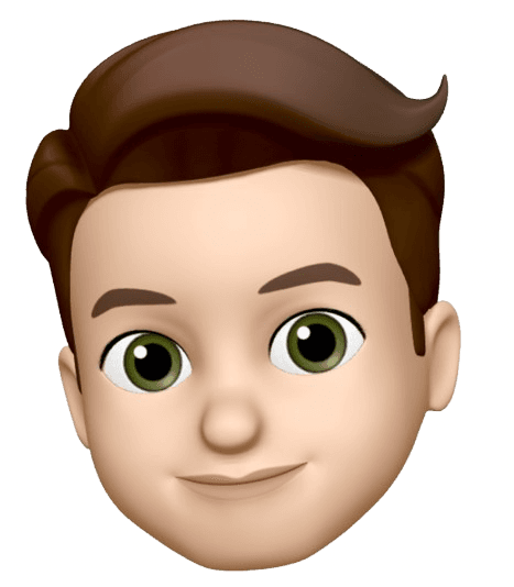 Memoji of a male face smiling