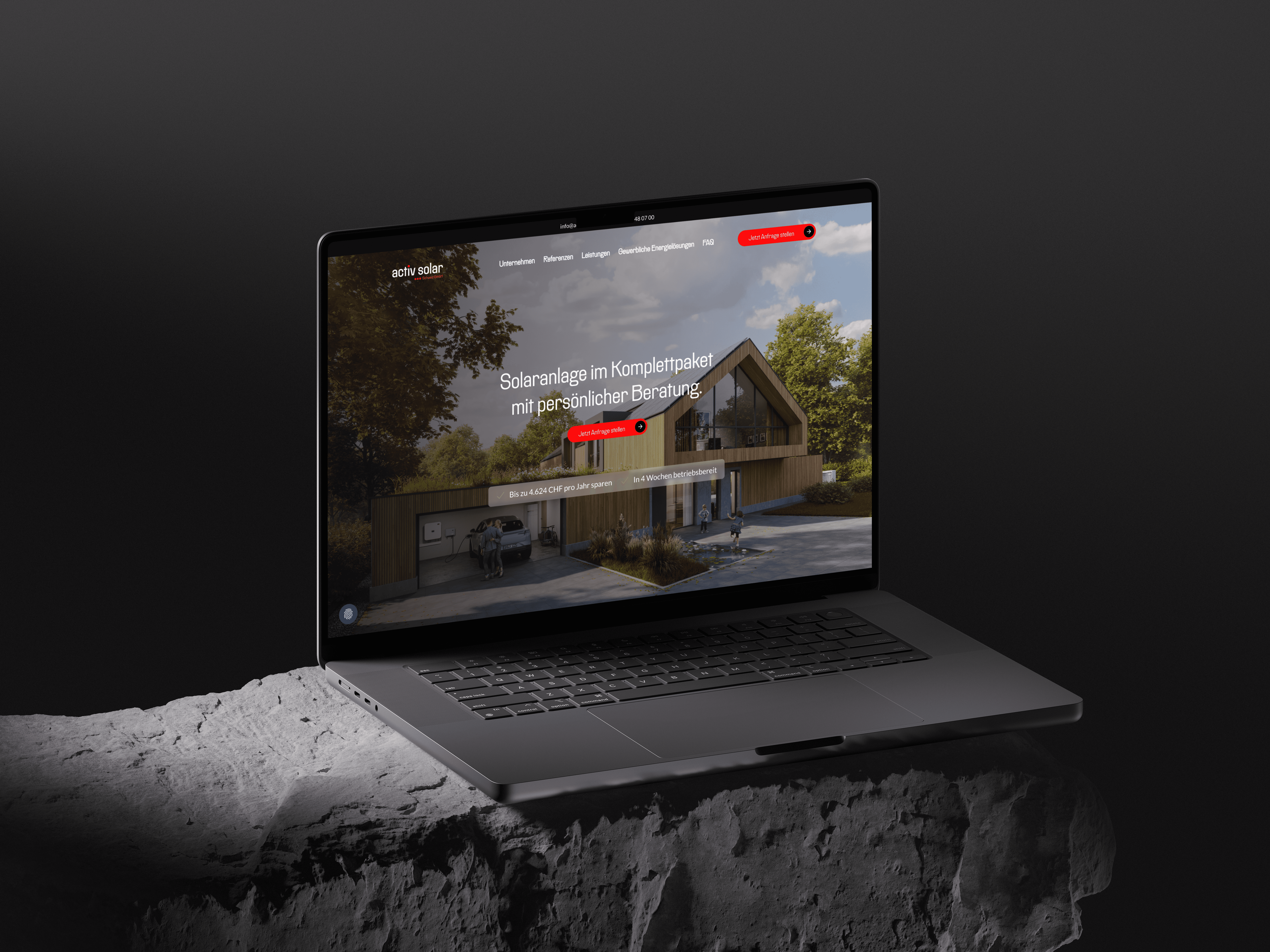 Website von Activ Solar, gestaltet und gebaut von Marschfahrt