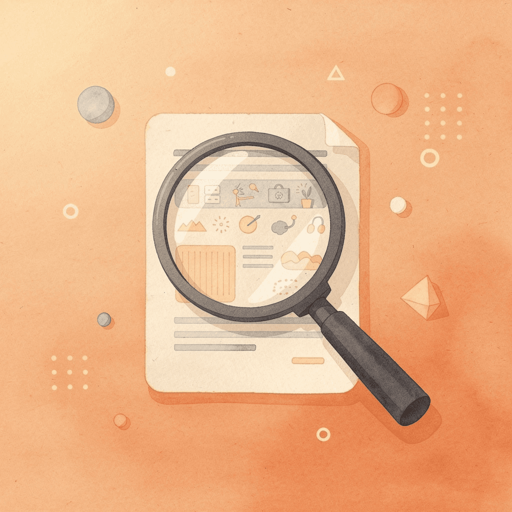 Magnifying glass examining SEO performance analysis