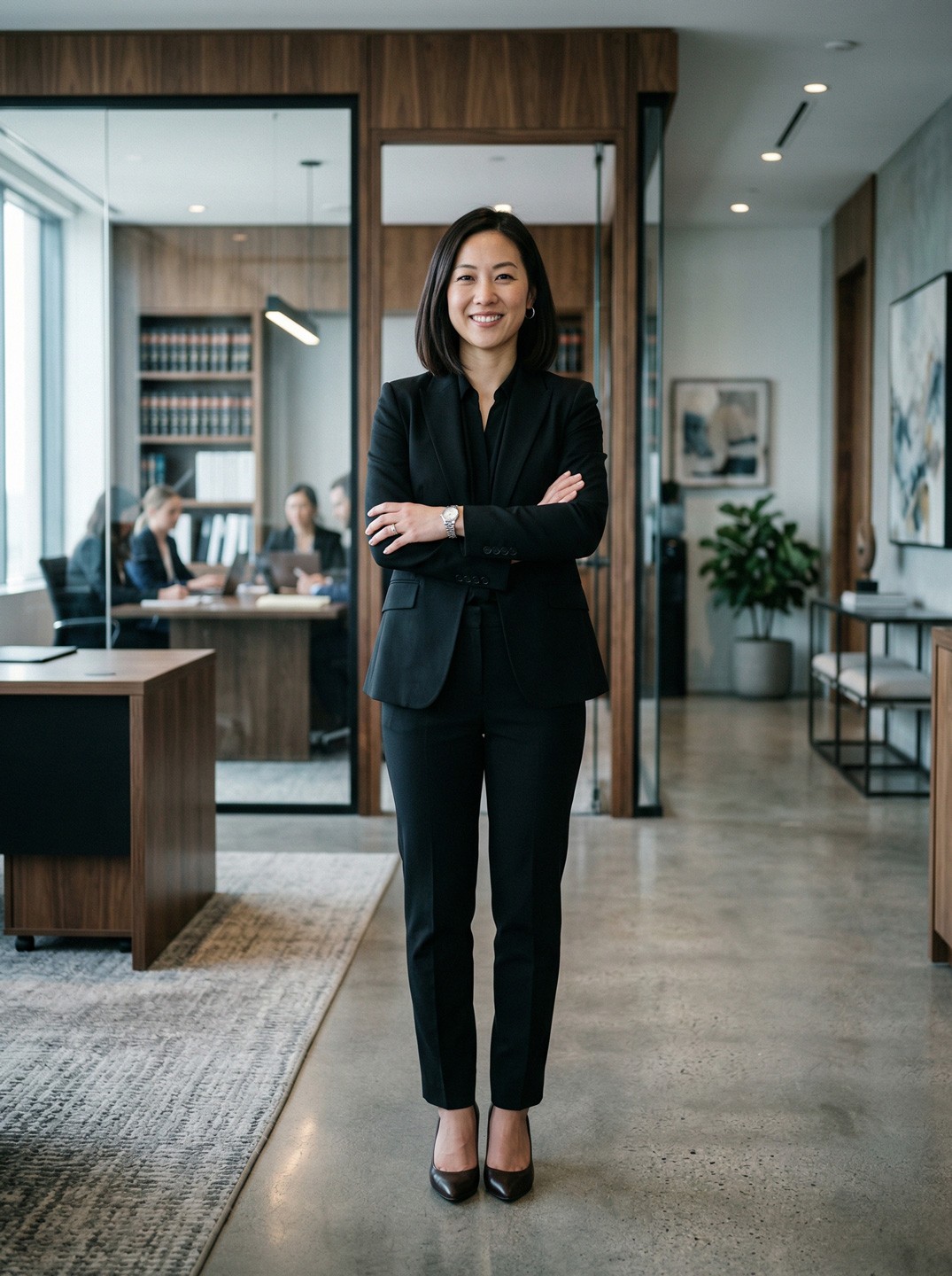 Attorney in legal office environment