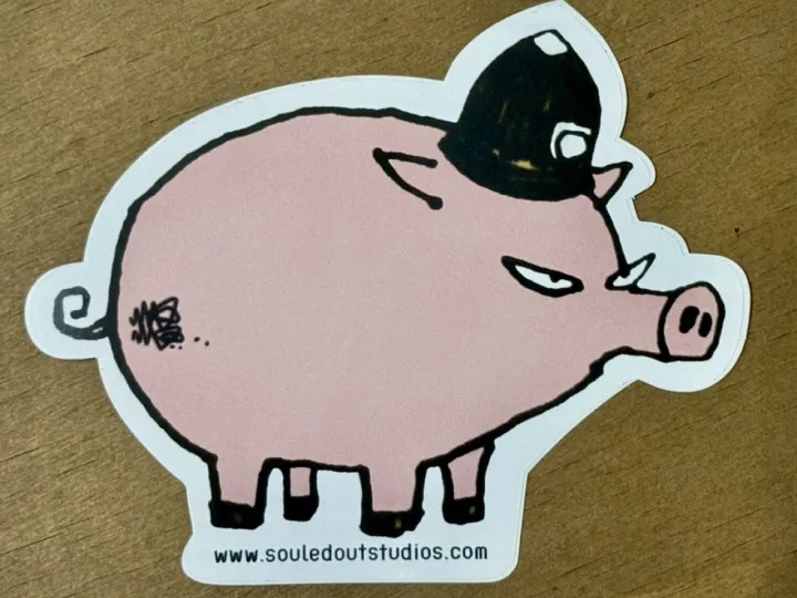 Mau Mau – Rare Street Art Sticker – Police Pig