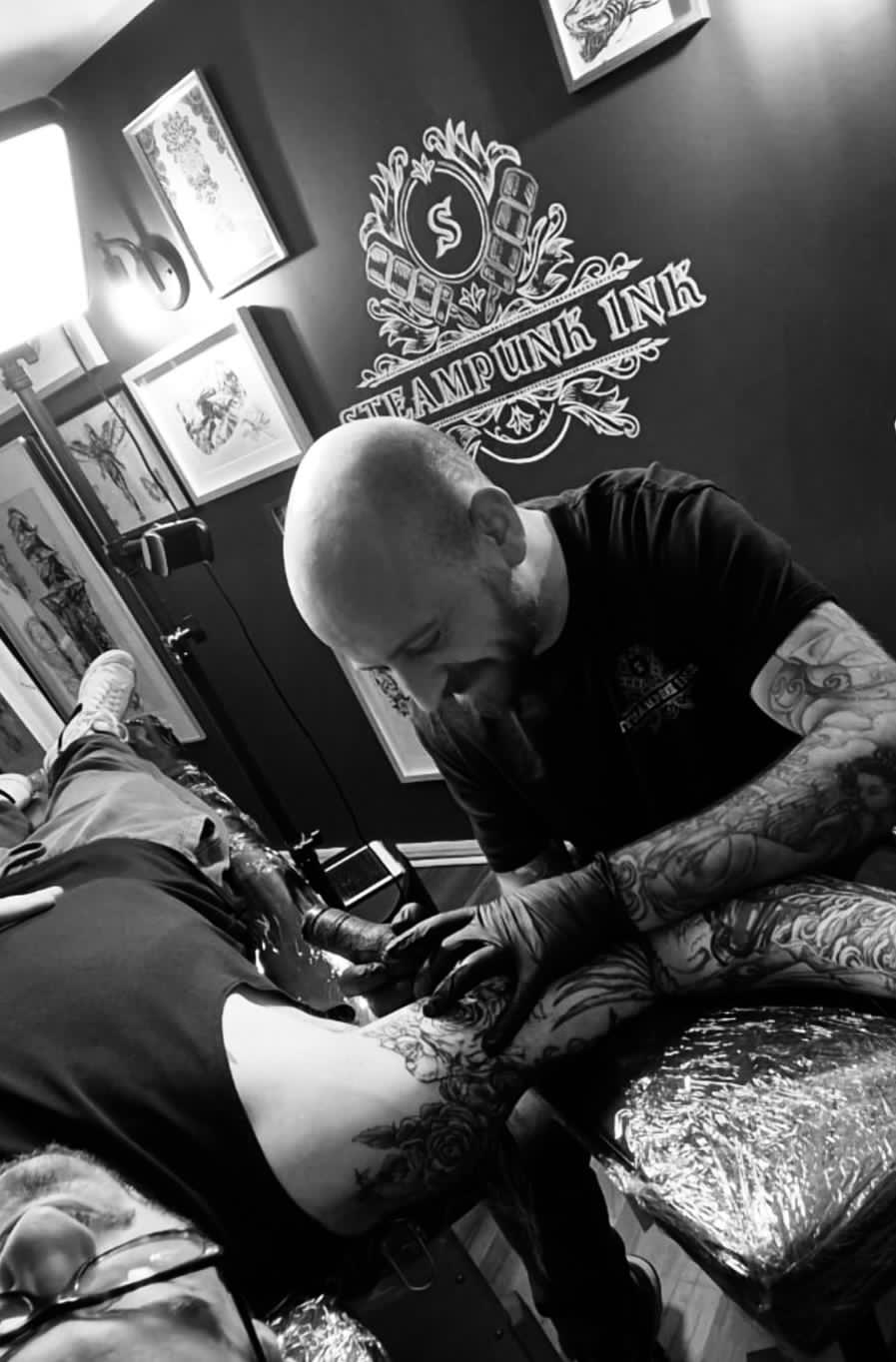 Arm tattoo of a pirate.