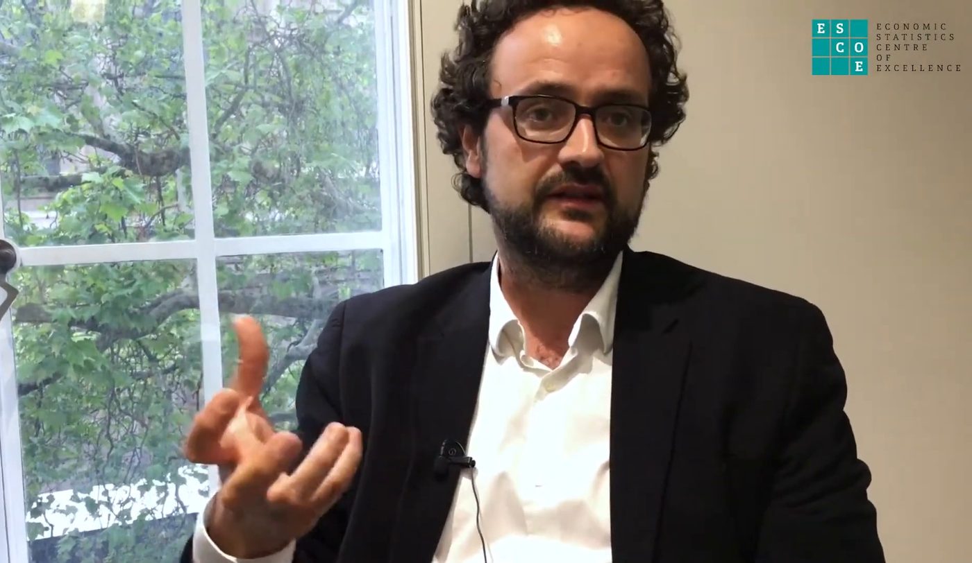 Vasco M. Carvalho speaking at the ESCoE Conference on Economic Measurement, May 2019