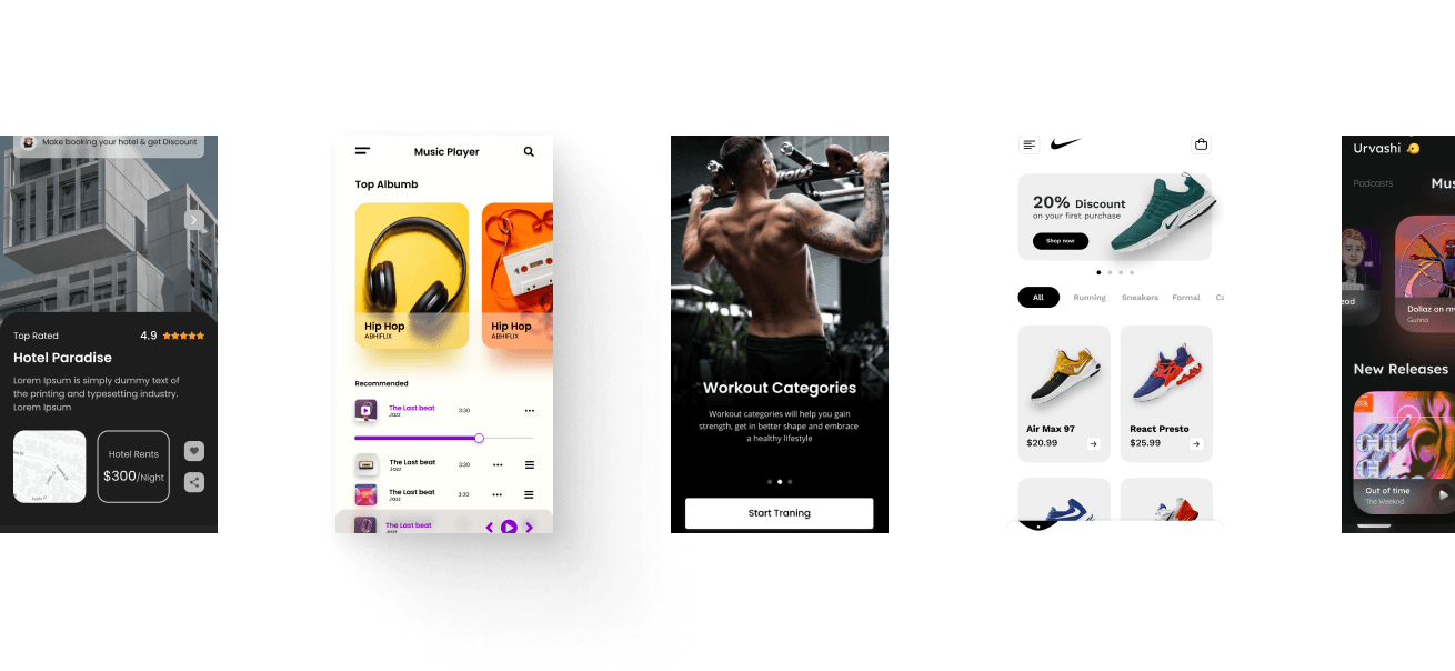 A collage of mobile apps