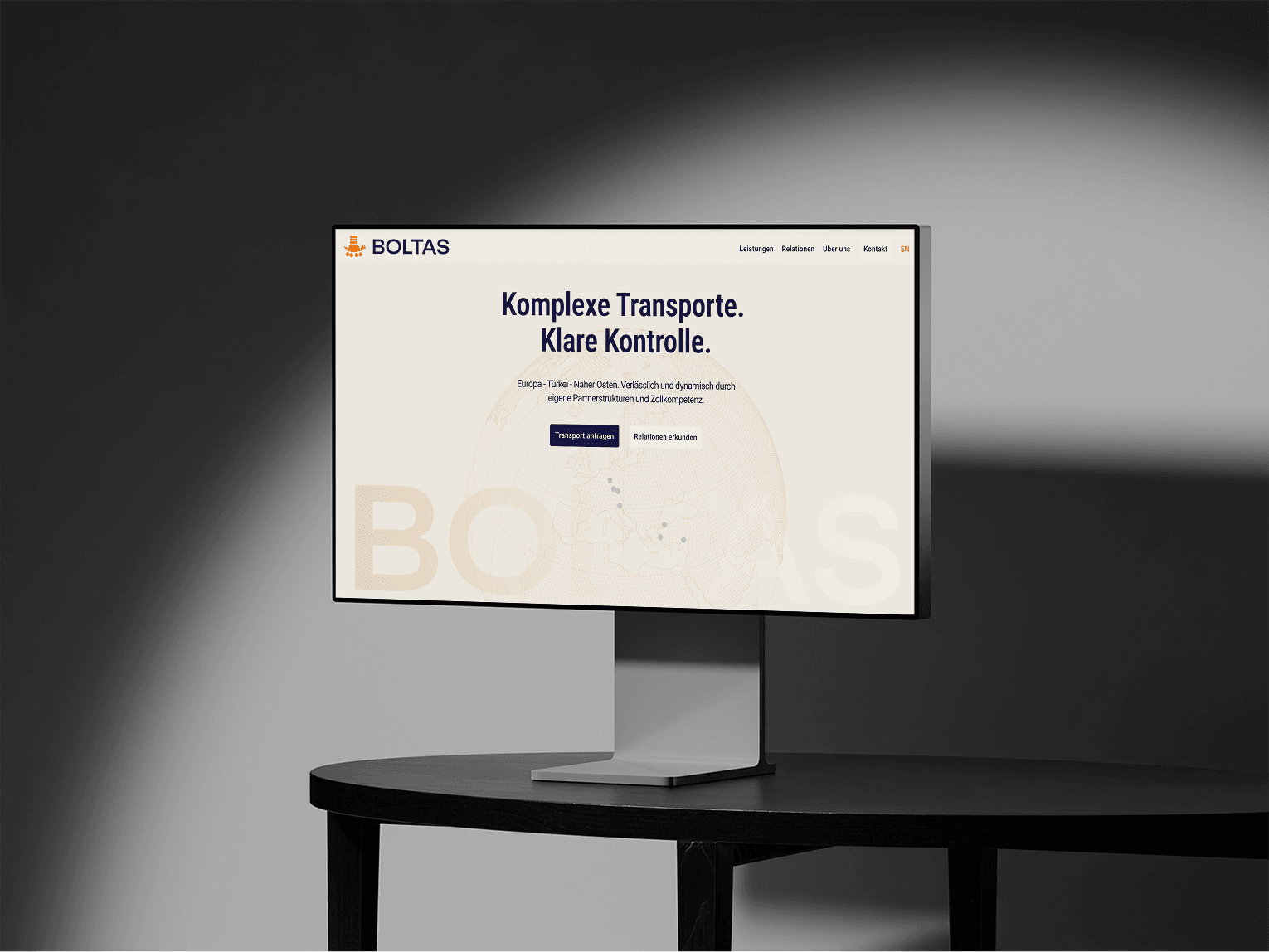 BOLTAS Website auf Monitor