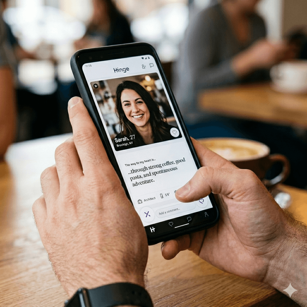 guy on hinge looking at  a profile