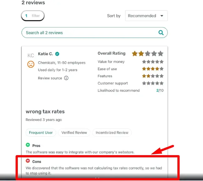 An integration that didn’t deliver accurate results.