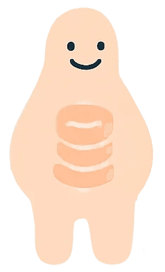 A cute, minimalist Ai agent with a large, rounded body and simple facial features, displaying a friendly smile, has its torso outlined in a soft tan color, and dark circular eyes to contrast against the light background.