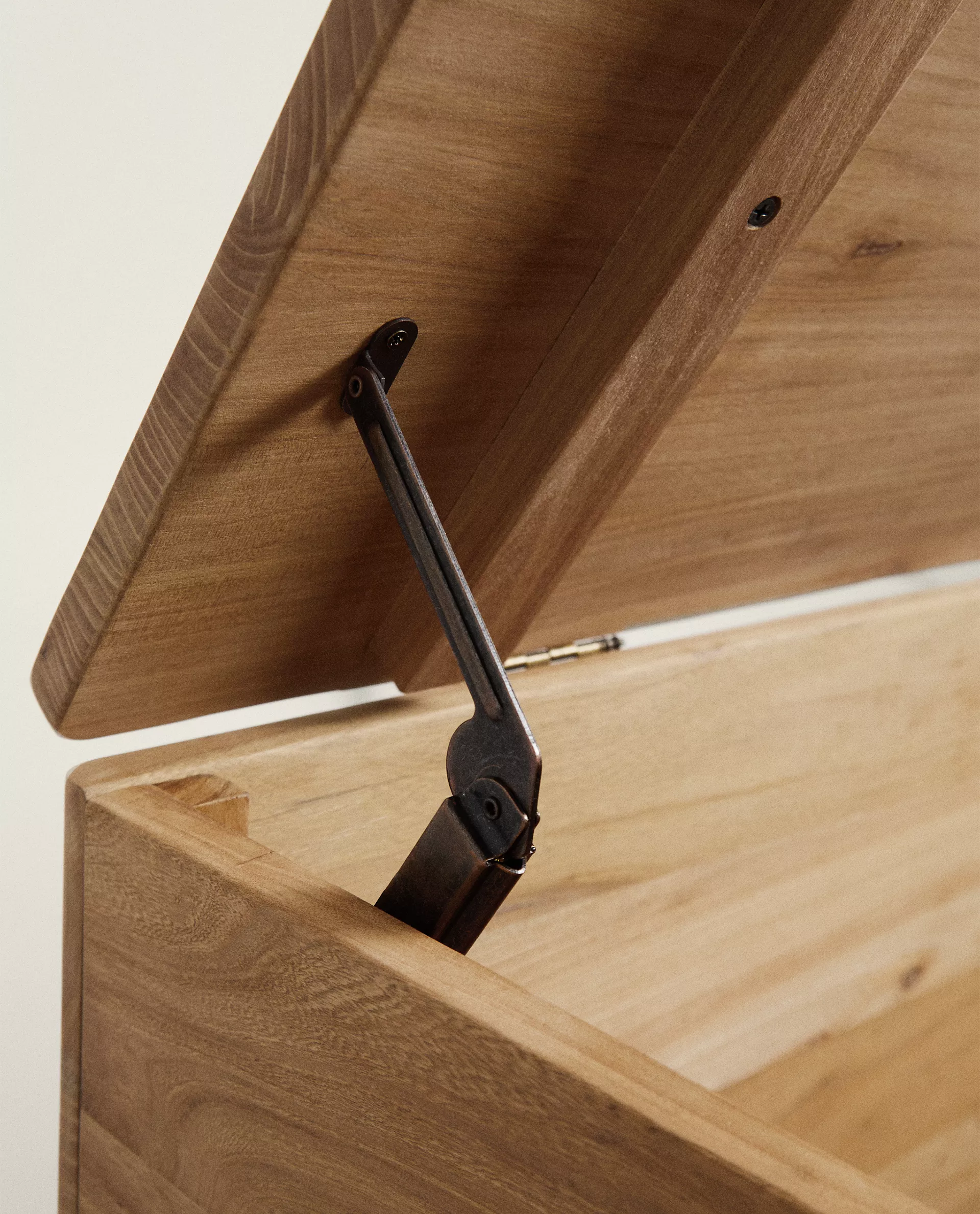 Minimalist stylish storage bench make of wood open