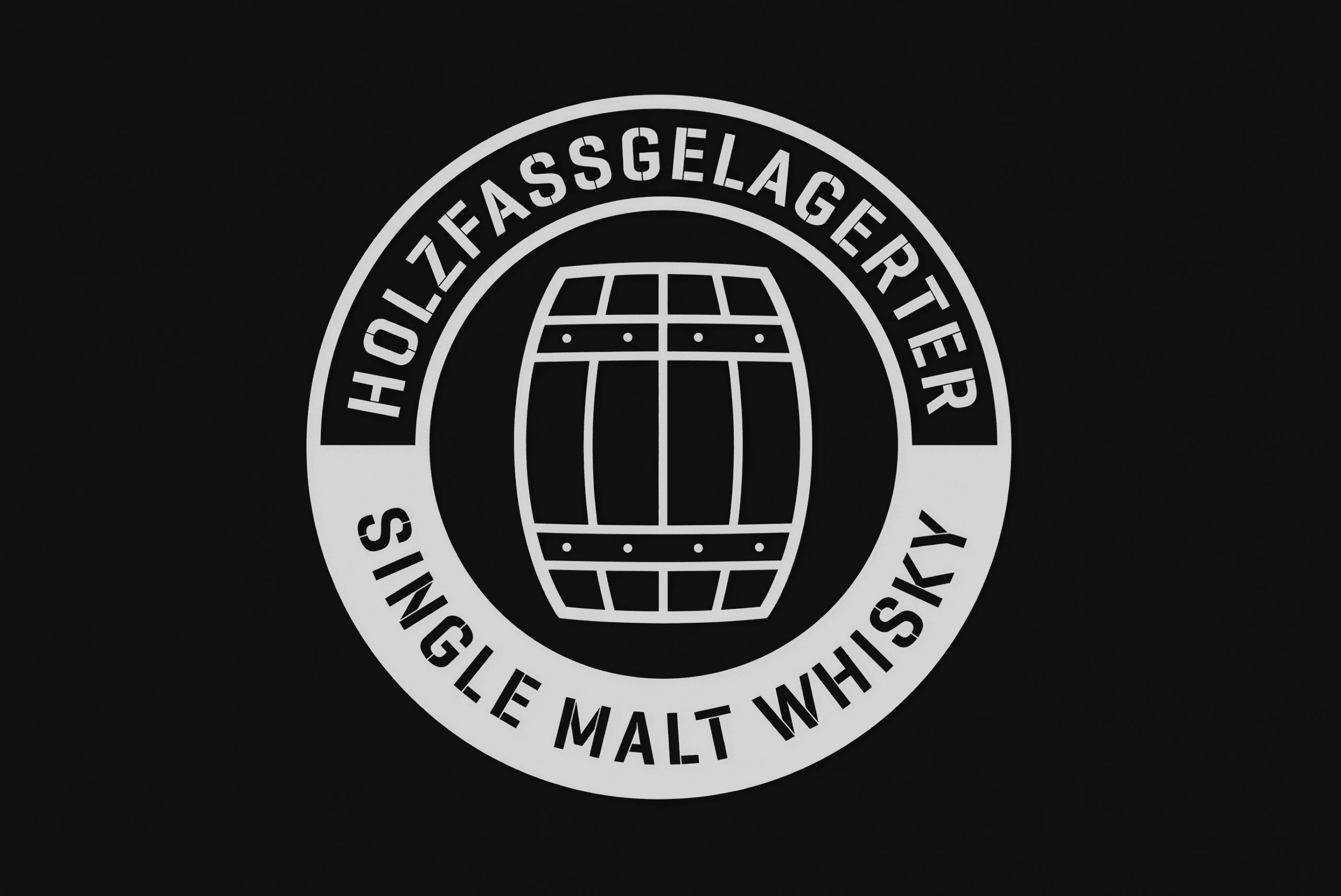 Wood cask aged single malt whisky logo