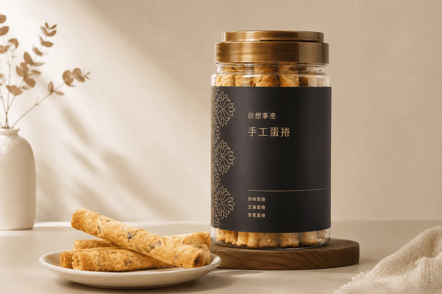 欣澄食品手工蛋捲禮盒照片。