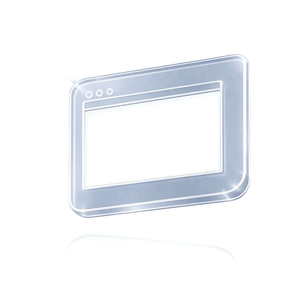 glassmorphism tarzı tarayıcı ikonu