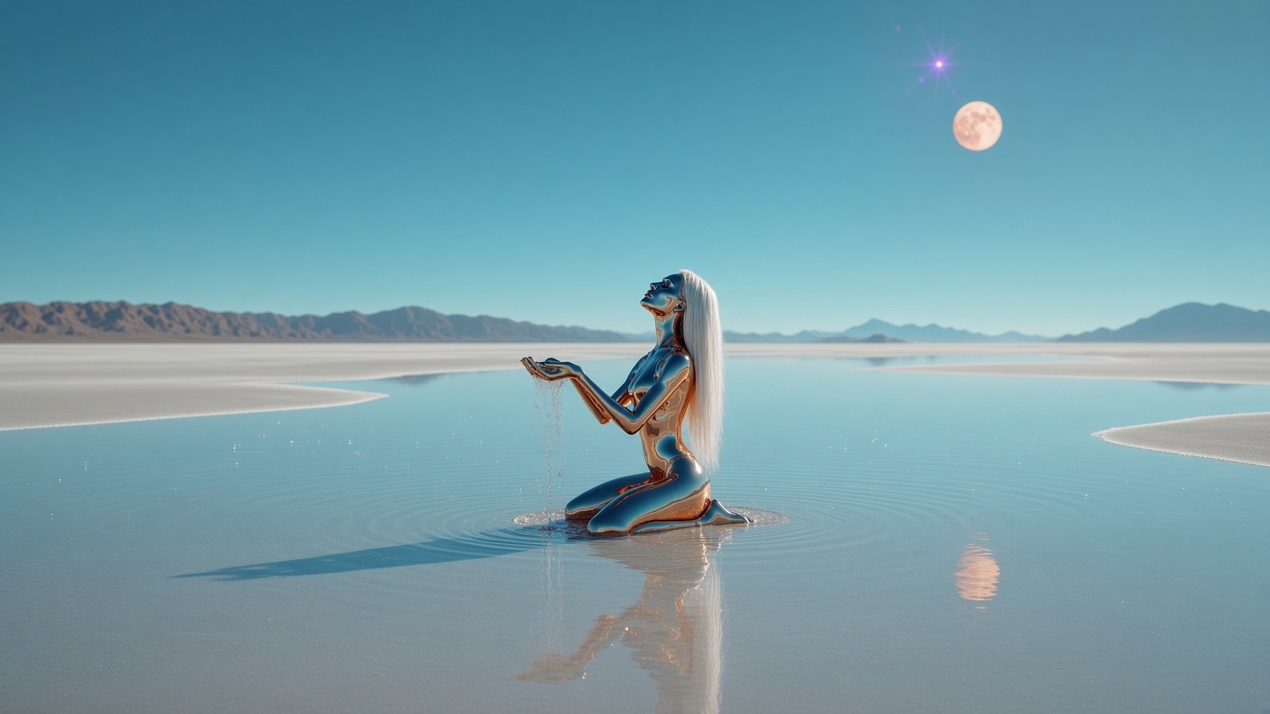 the salt flat, one moon