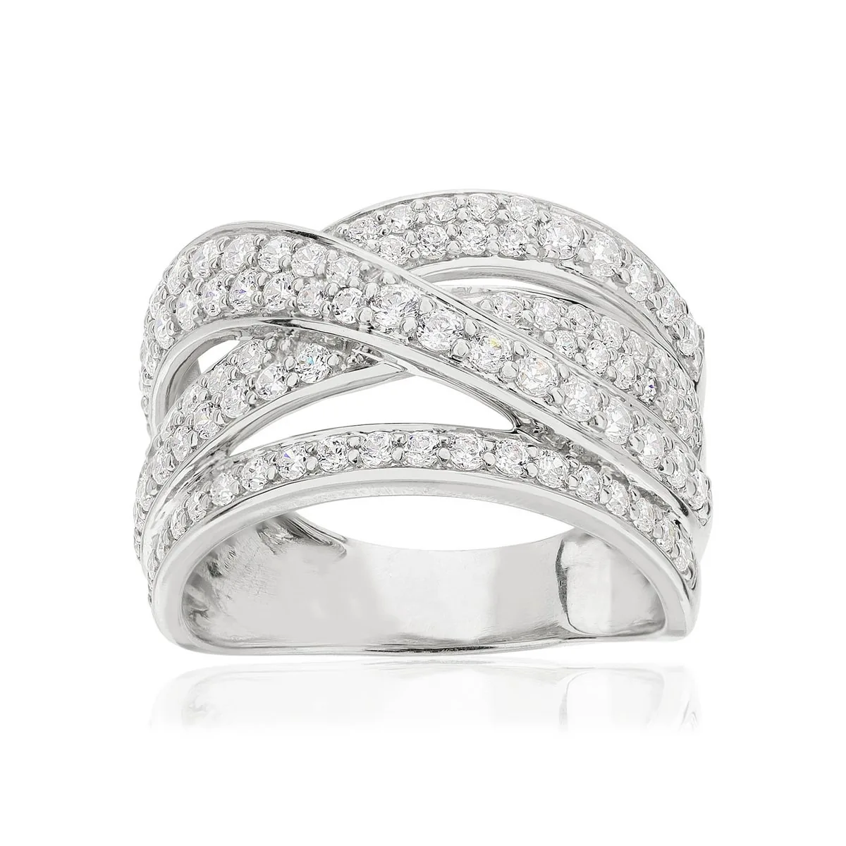 Bague en or blanc 750 sertie de diamants