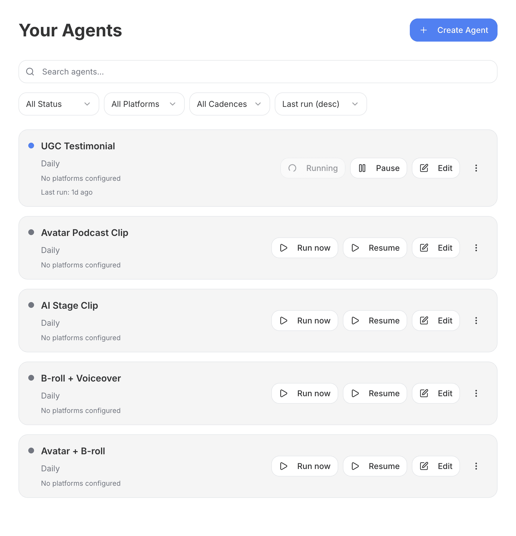An image of Freelio's project ui