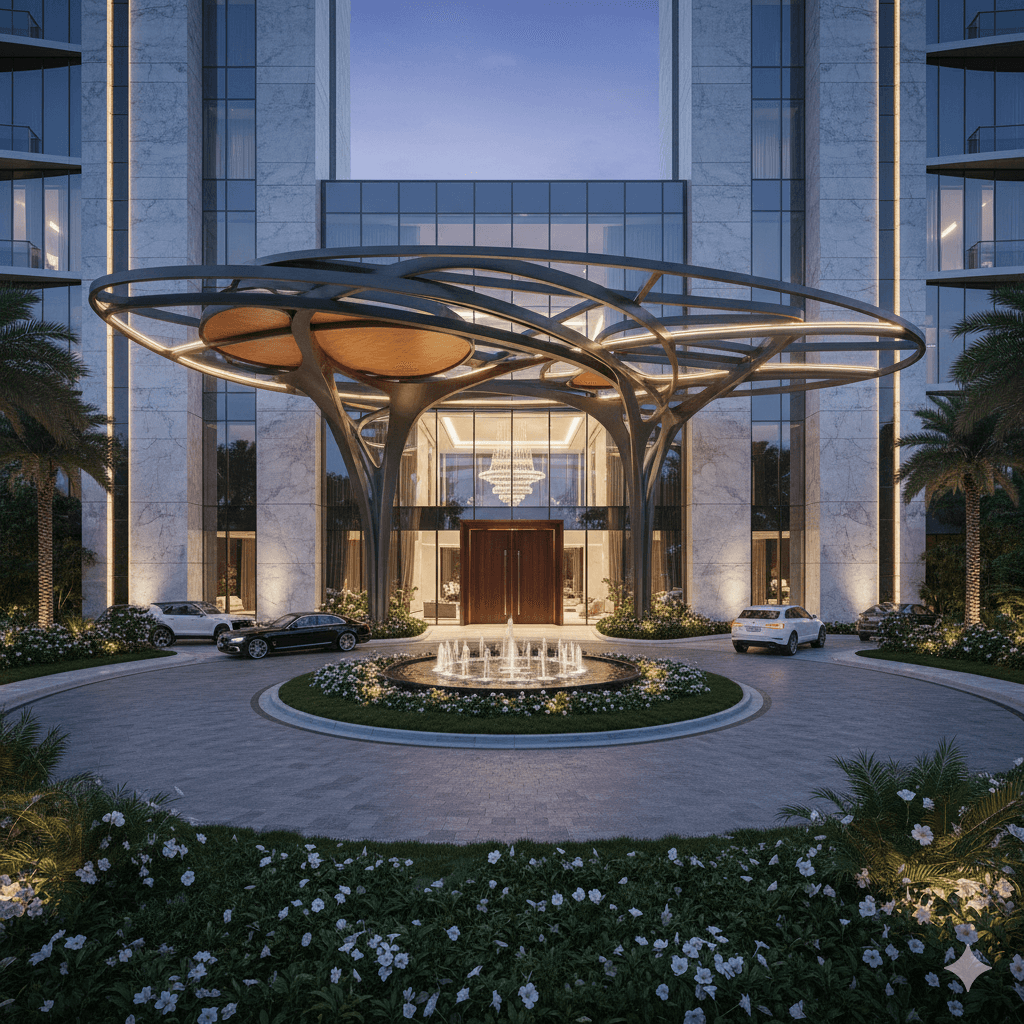 M3M Palm, Sector 79, Gurugram: Grand entrance facade