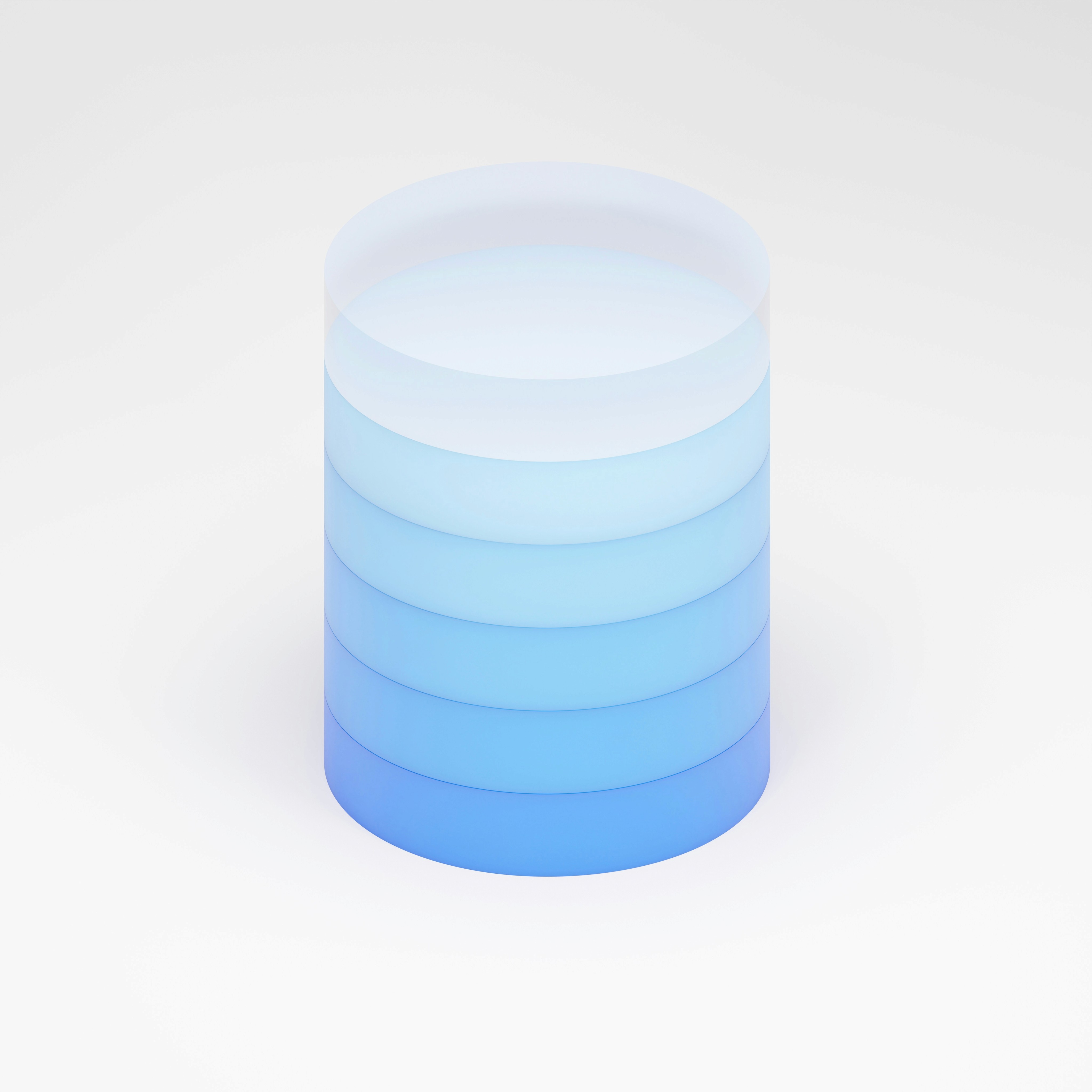 a stack of stacked blue and white plates