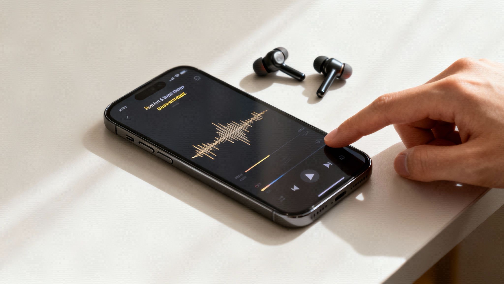Alt text: Speak4Me – Smartphone screen showing the Speak4Me app interface with text being highlighted as it's read aloud.