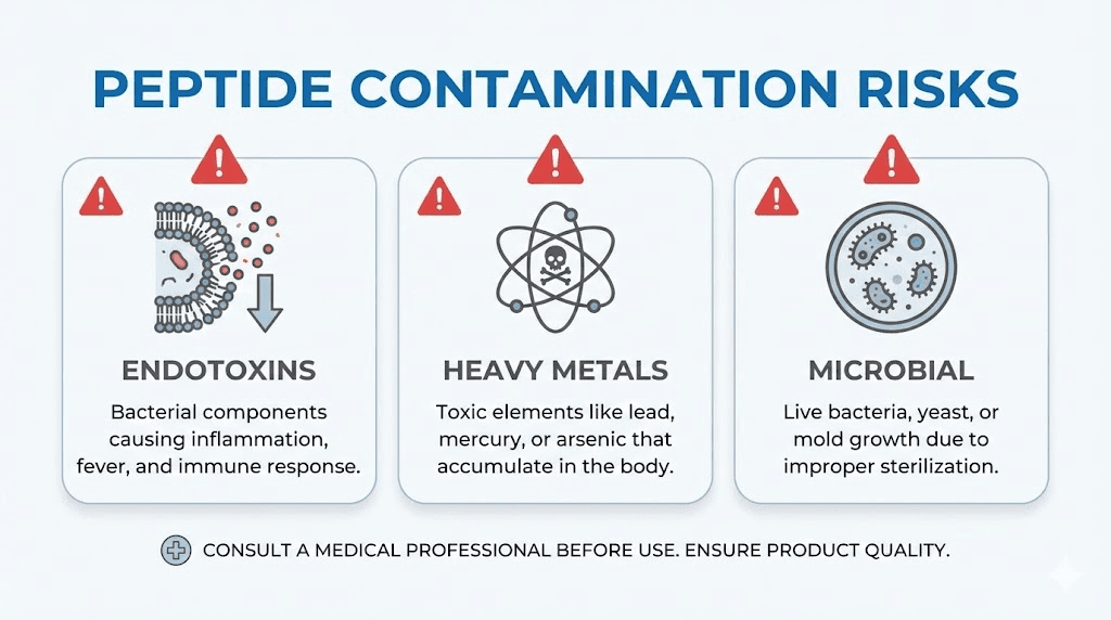 Peptide contamination types and associated health risks