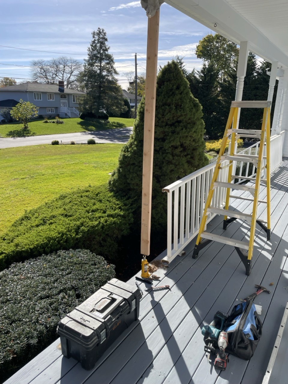Before: Porch Columns & Handrails