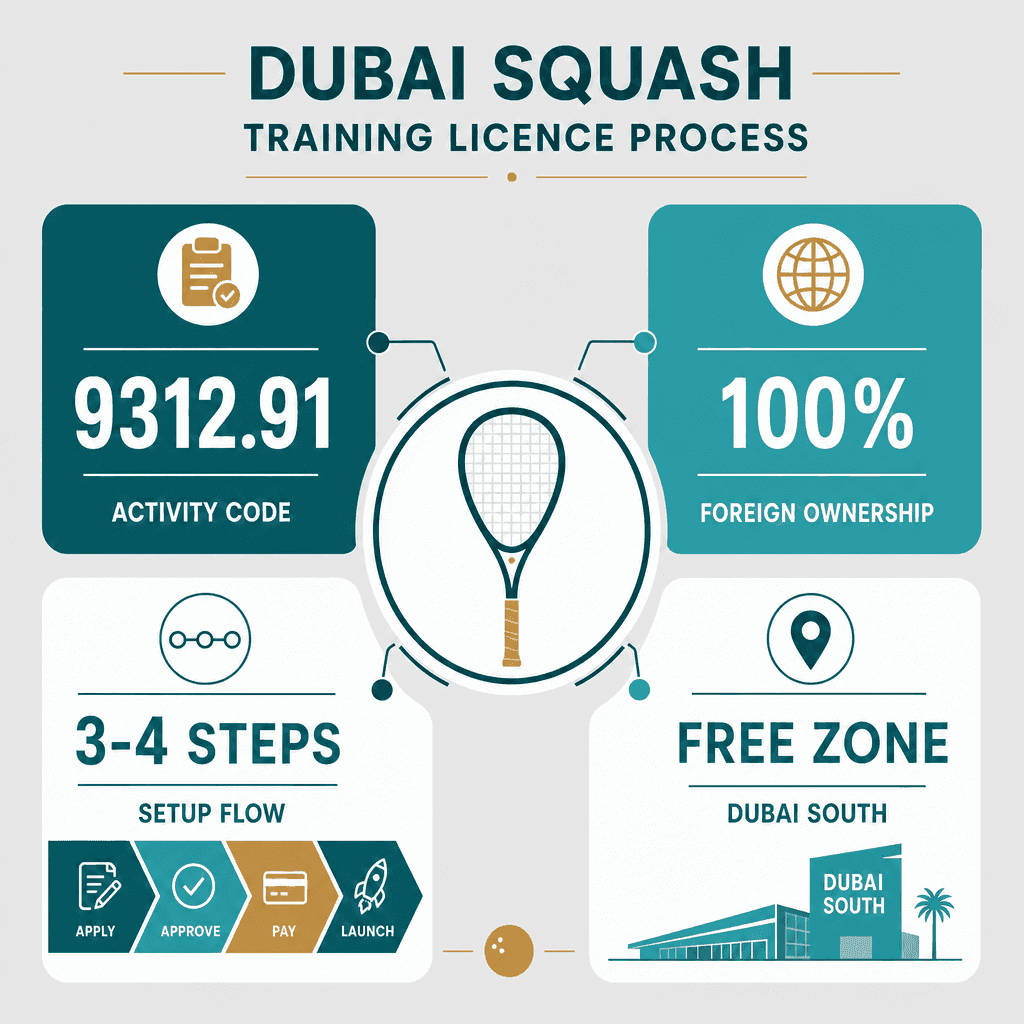 Infographic: Squash Training Business License in Dubai