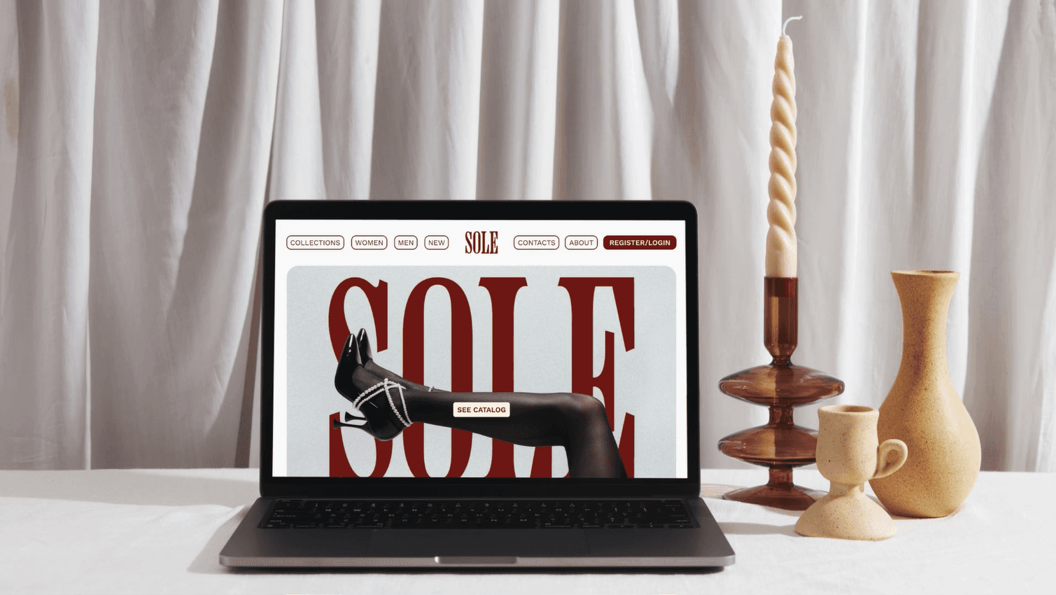 Mockup for Luxury Shoe Company Website
