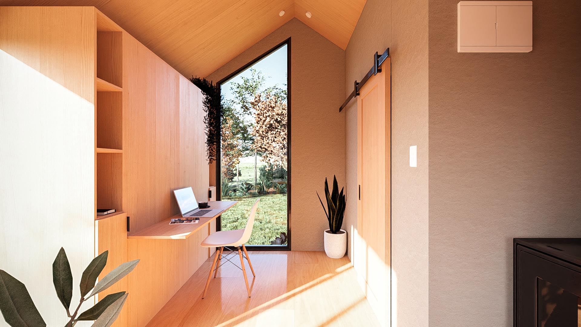 12x20 tiny house interior - converted office from bedroom