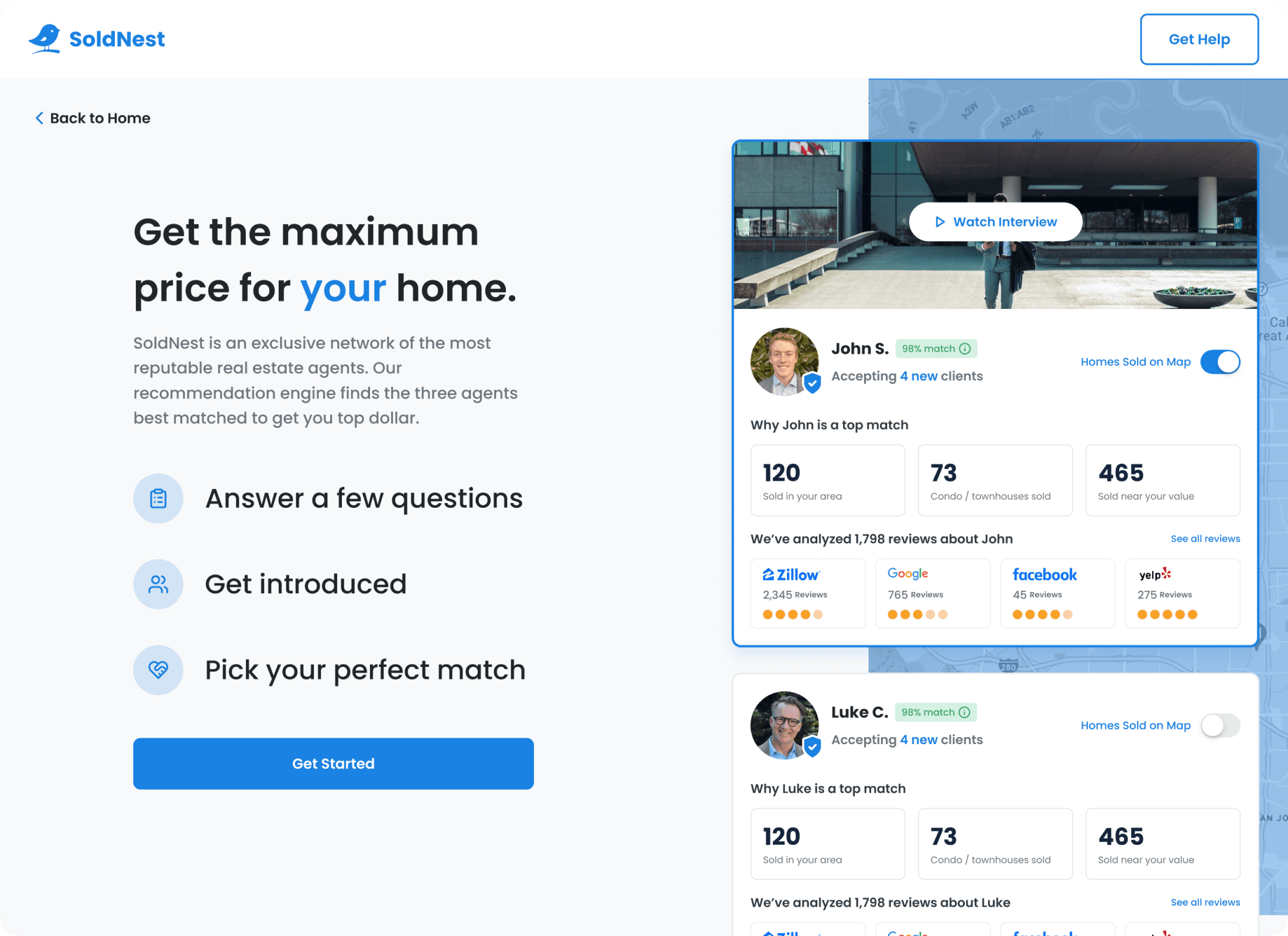 web app for a real estate start-up