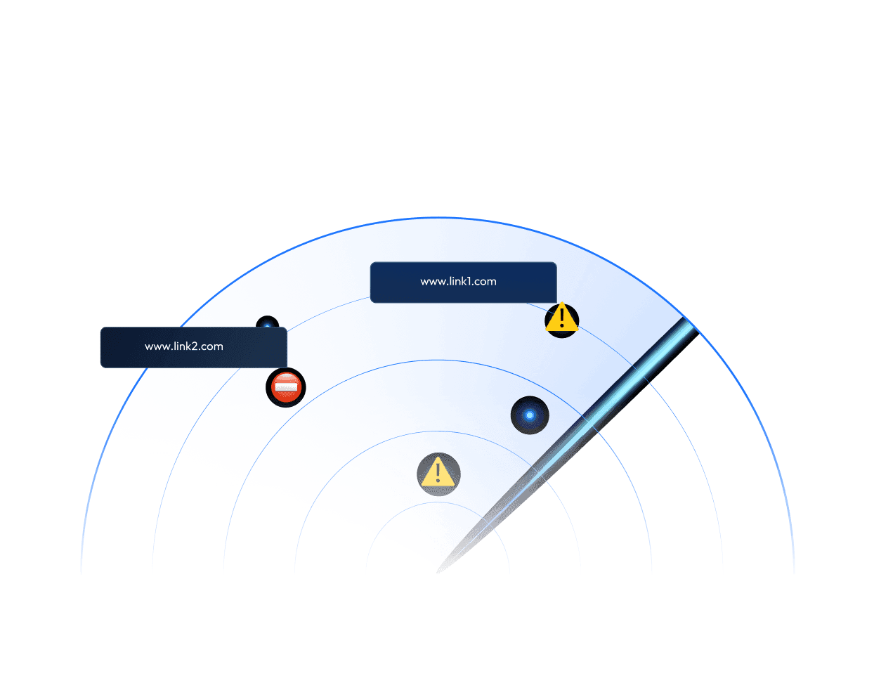 Radar interface from Casa Verde framer template with link alerts.