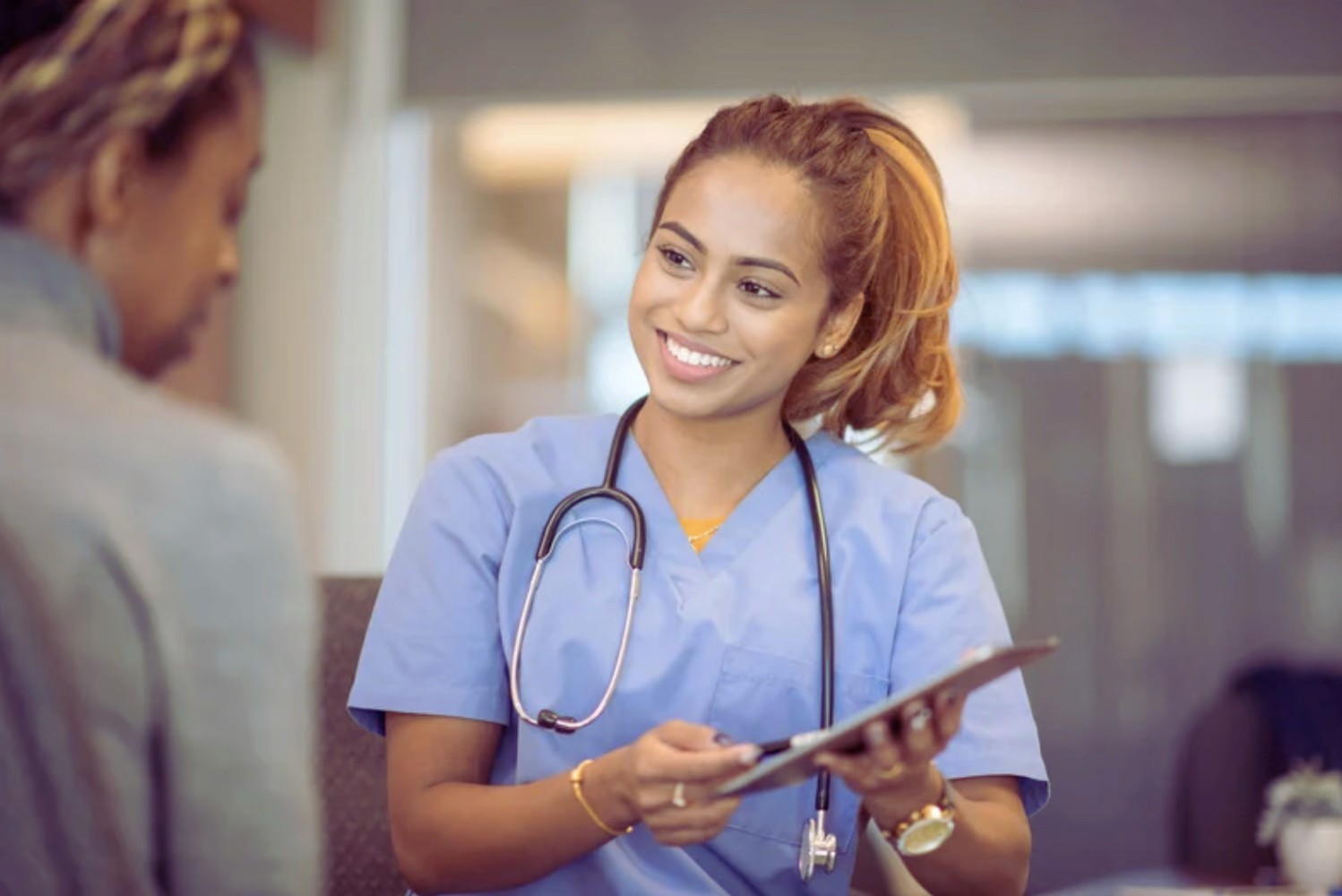 A calculator ontop a table