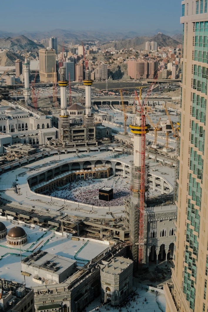 Aerial view of the Grand Mosque in Mecca