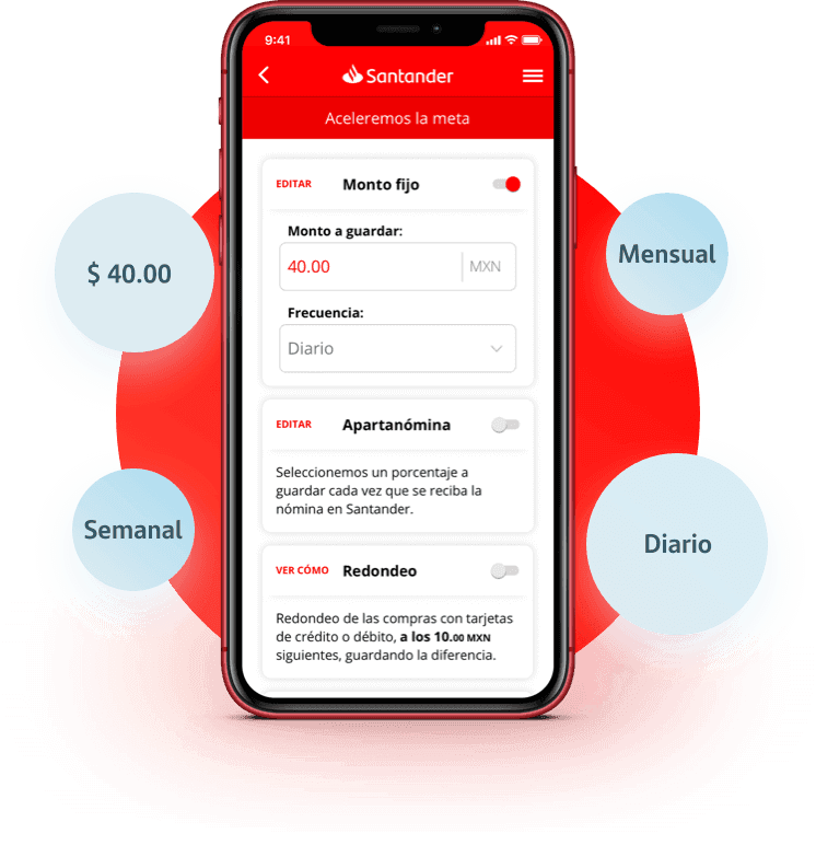 phone showiung banking app with savings solution