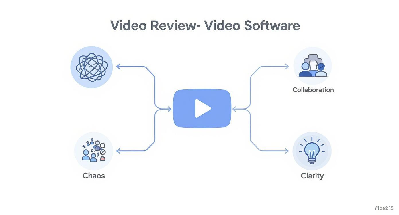 Infographic about video review and approval software