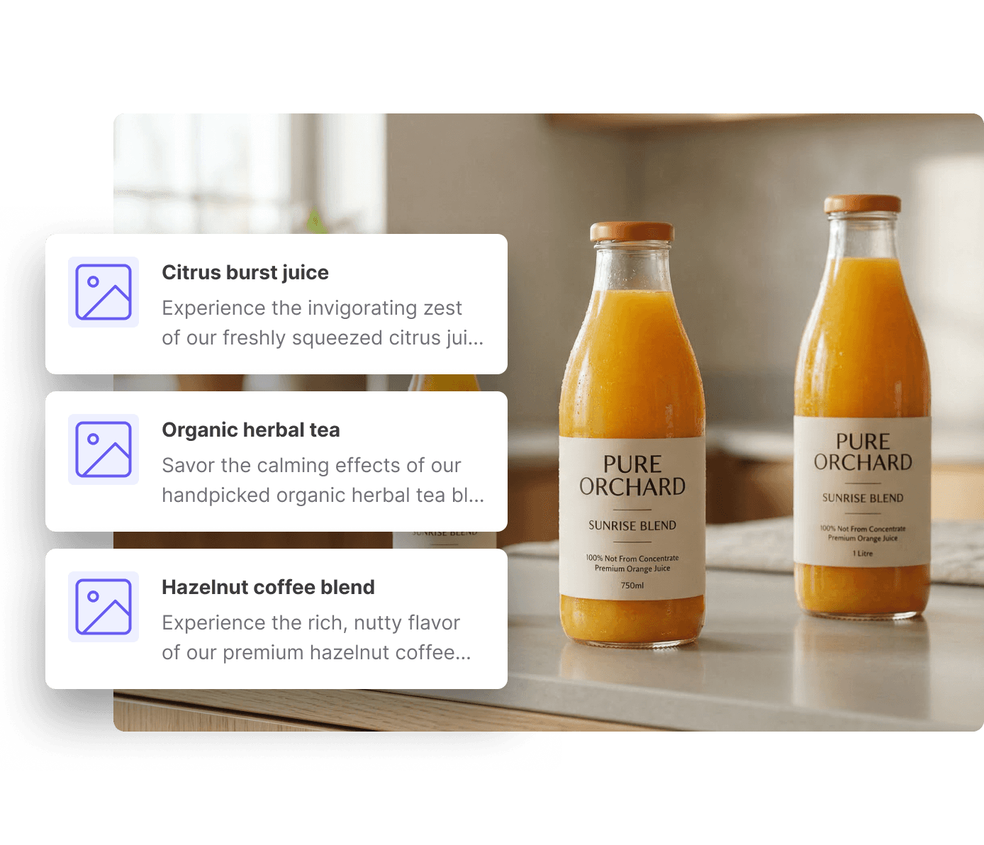 A woman in a black coat stands inside a minimalist clothing store with several mannequins dressed in grey and beige coats, and a floating task checklist is overlaid on the image.