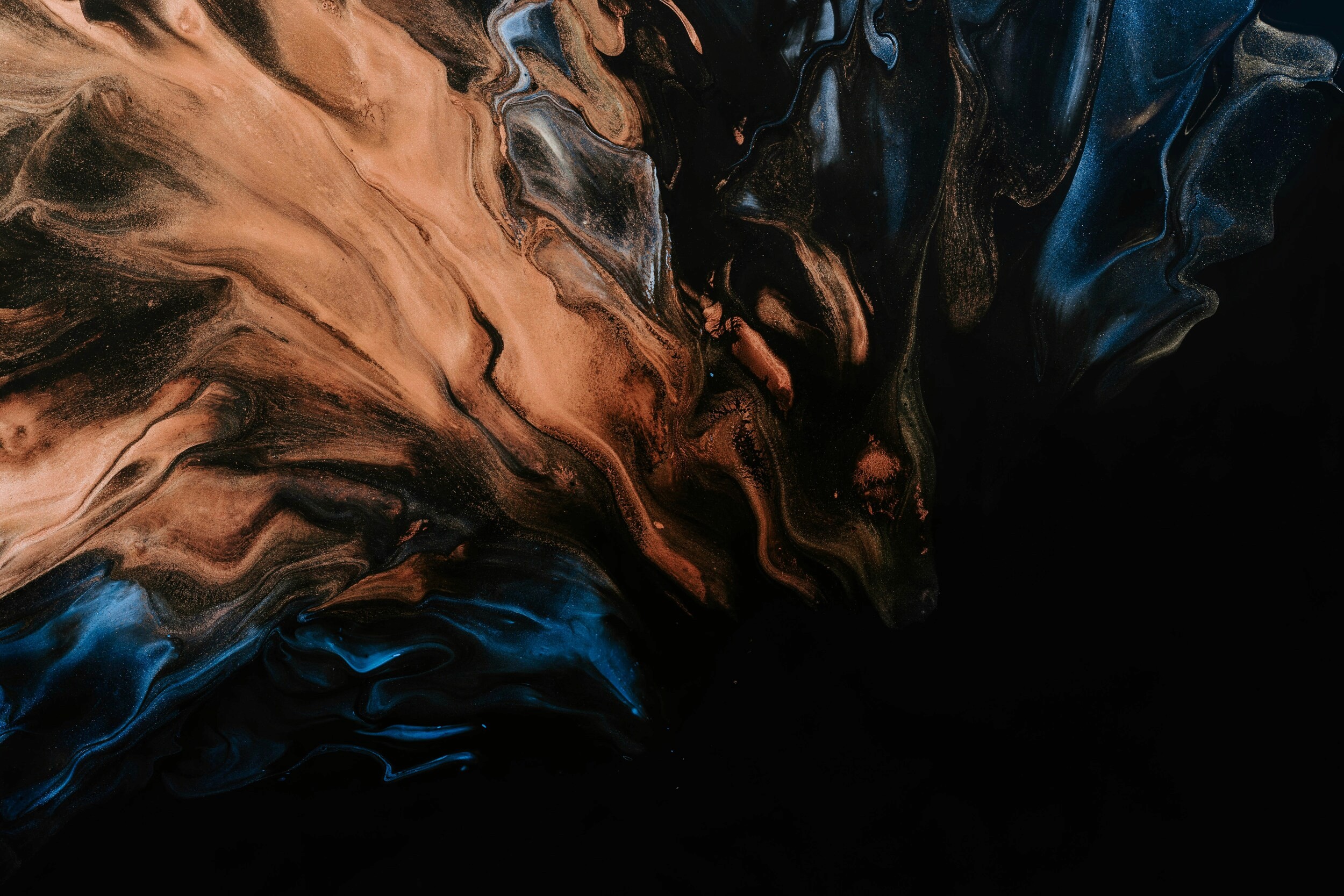 orange blue and black abstract background