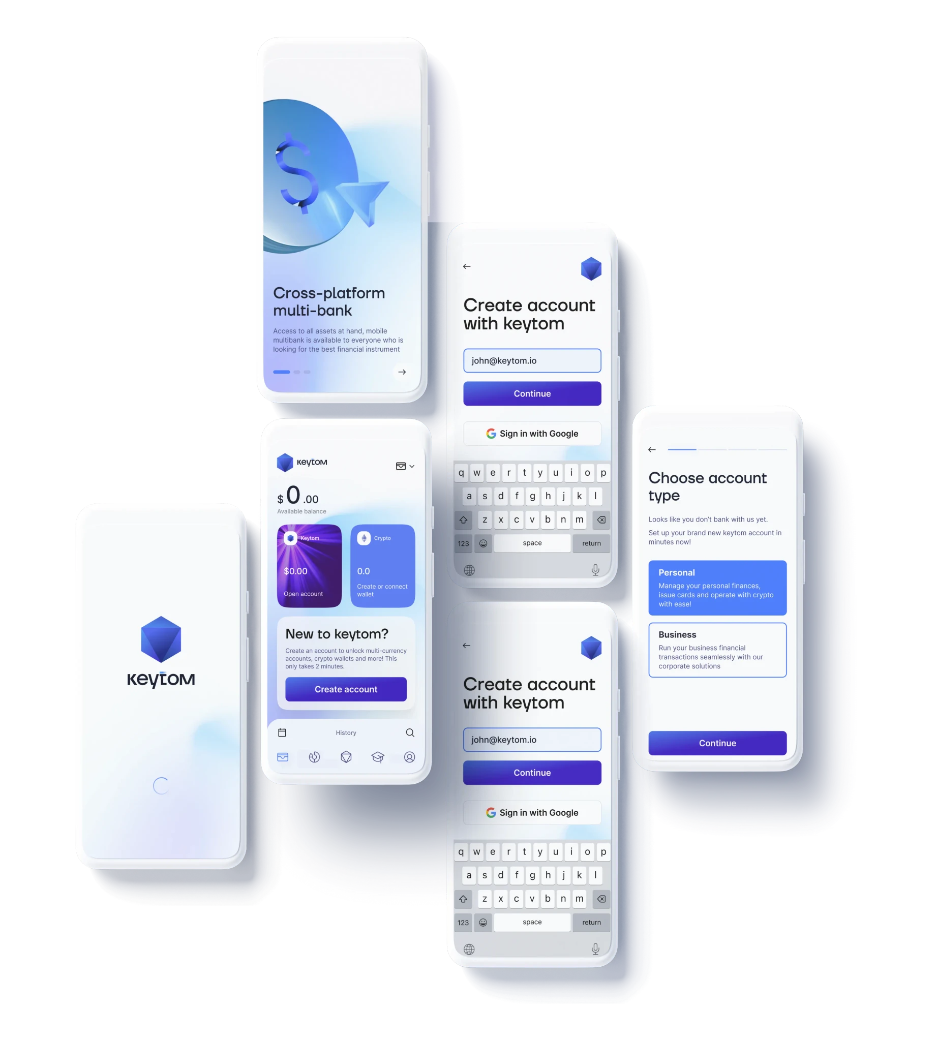 Keytom App Screens