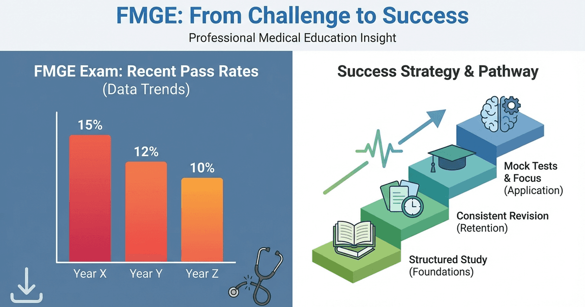 Cover: FMGE 2024-2025 Pass Percentage: What the Data Reveals and How to Beat the Odds on Your First Attempt