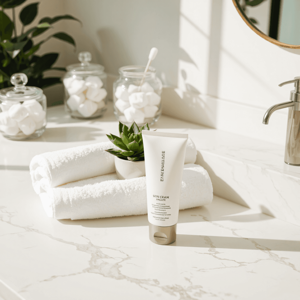 product photography of tube of skin cream