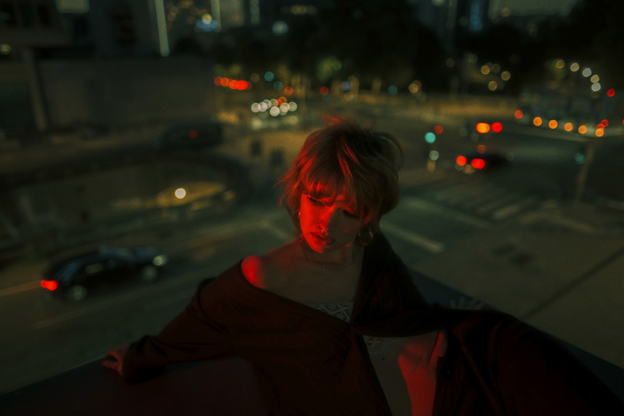 a woman holding an apple